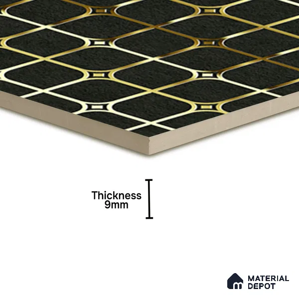 Highlighter Tiles  Tile TL 07252 Plana 8016 GLM (Gold) 1 ft x 1 ft Ceramic Matte Finish - 9 mm  | 2 mm Spacer is Mandatory (Sample)